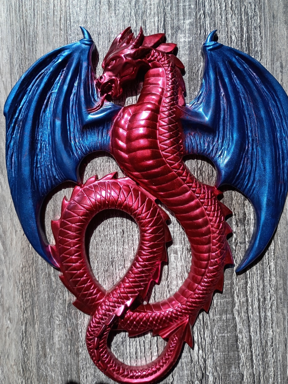 DRAGON Red and Blue Dragon Wall Decor - Made Of Resin